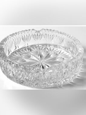 EUC Vintage Princess House crystal Royal Highlights 6 1/8" blown glass ashtray